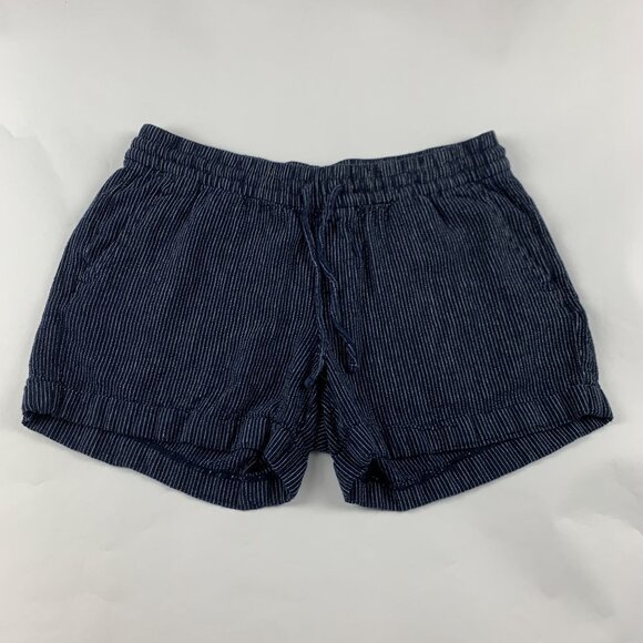 Old Navy Dark Striped Linen Blend Pull On Shorts M - Picture 1 of 5